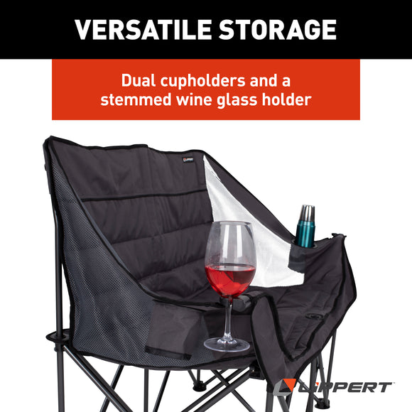 Lippert Comfort Series Double Wide Padded Sofa - Dark Grey