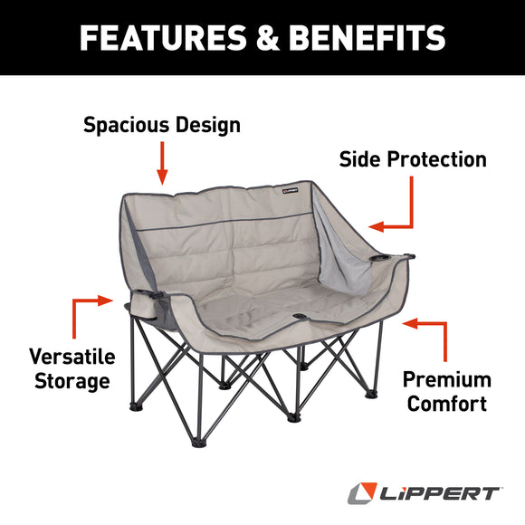 Lippert Comfort Series Double Wide Padded Sofa - Tan