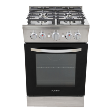 FURRION 24" RV STAINLESS FREESTANDING GAS RANGE WITH BLACK GLASS OVEN DOOR