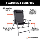Lippert XL All Weather Mesh Bungee Deck Chair - Black-3