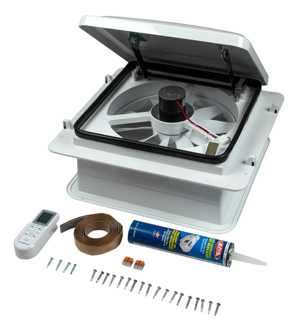 Furrion RV Roof Vent Fan with Electronic Lid Exhaust & Intake - 14"