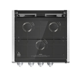 Furrion 3-Burner Gas RV Cooktop with Glass Cover - 20" Black, Rocker Switch #FGHWCLDA-BL