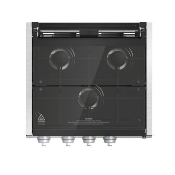 Furrion 3-Burner Gas RV Cooktop with Glass Cover - 20" Black, Rocker Switch #FGHWCLDA-BL