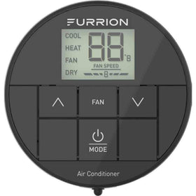 Furrion Chill Standard Single-Zone Backlit LED RV Wall Thermostat - 2 Fan Speeds, Black (R410A Refrigerant Compatible) #FACW10ESSA-BL