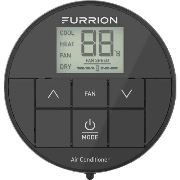 Furrion Chill Standard Single-Zone Backlit LED RV Wall Thermostat - 2 Fan Speeds, Black (R410A Refrigerant Compatible) #FACW10ESSA-BL