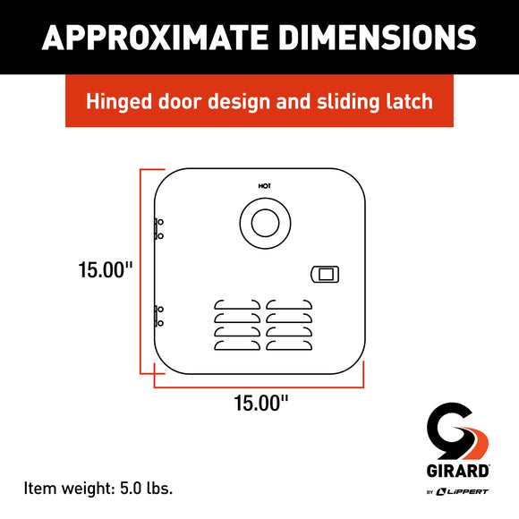 Girard RV Water Heater Door Installation Kit - 6-Gallon (Suburban), Silver #2GWHDTMCS