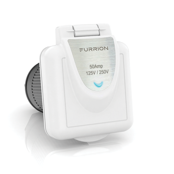 Furrion Square Powersmart™ Inlet - 50A, 125/250V, White #F52INS-PS-AM