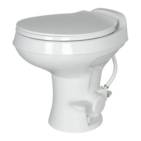 Flow Max RV Toilet - White Round Plastic Bowl #2024030310