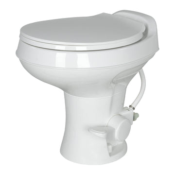 Flow Max RV Toilet - White Round Plastic Bowl #2024030310