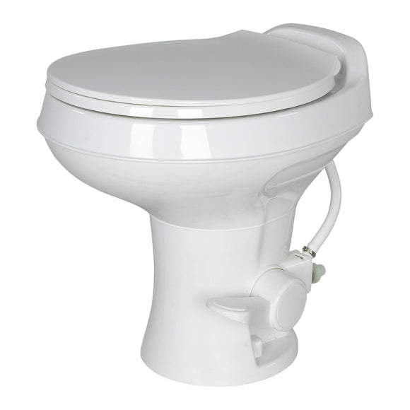 Flow Max RV Toilet - White Round Plastic Bowl #2024030310