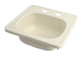 Square Galley/Kitchen Sink; 15" x 15" (Parchment)
