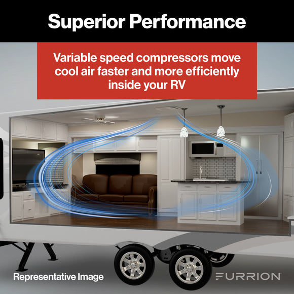 Furrion Chill Cube Variable Speed RV Rooftop Air Conditioner(R32)with Heat Pump-18KBTU, Ducted