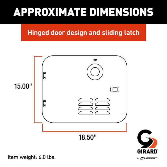 Girard RV Water Heater Door Installation Kit - 6-Gallon (Atwood/Dometic), Gray #2GWHDA6AG