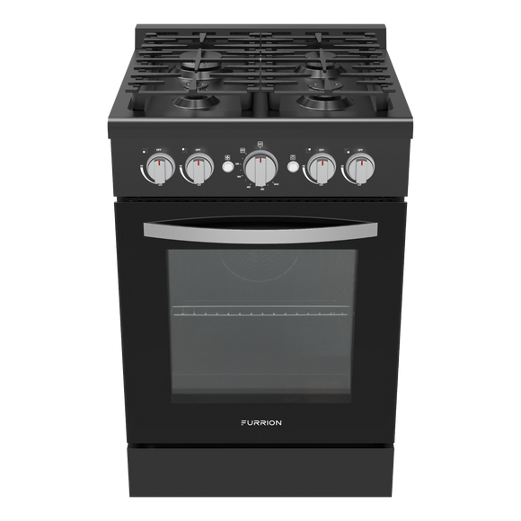 FURRION 24" RV BLACK FREESTANDING GAS RANGE WITH BLACK GLASS OVEN DOOR