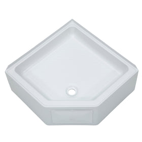 Lippert Corner RV Shower Pan with Center Drain - 27" x 27" - hover
