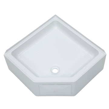 Lippert Corner RV Shower Pan with Center Drain - 27" x 27" - 0