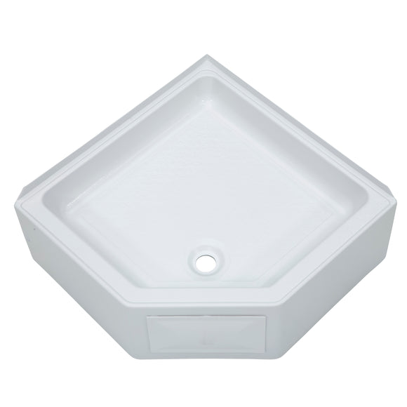 Lippert Corner RV Shower Pan with Center Drain - 27" x 27"