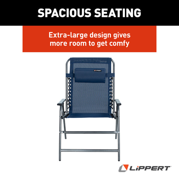 Lippert XL All Weather Mesh Bungee Deck Chair - Navy