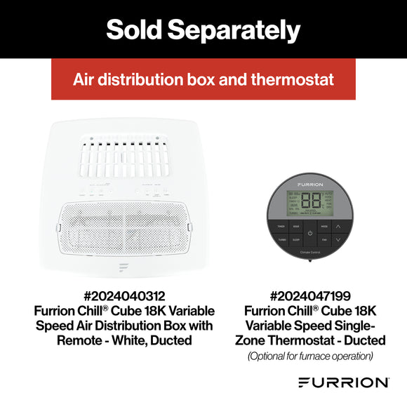 Furrion Chill Cube Variable Speed RV Rooftop Air Conditioner(R32)with Heat Pump-18KBTU, Ducted