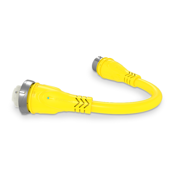 Furrion 50A (125V) Connector to 50A (125/250V) Plug Pigtail Adapter - Yellow #FP5055-SY