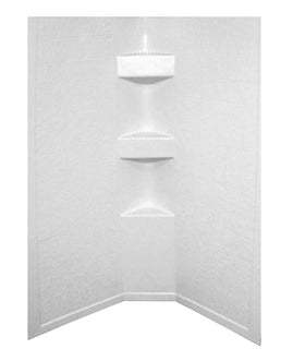 Neo Angle Shower Wall Surround; 34"x 34"x 68" -Tile (Parchment)