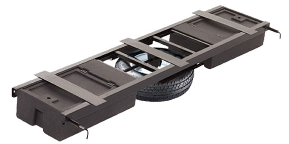 Lippert RV Underchassis Standard Double Bin Storage System with Spare Tire Carrier - 99.5" x 21.5" #125460