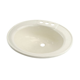 Single Oval Lavatory Sink; 17" x 20" x 7"