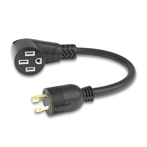 Furrion Pigtail Adapter - 50A Connector to 30A 4-Prong Plug, Black #FP52GEN4-SB