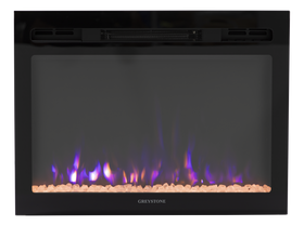 Greystone® 3-Color Crystal LED Wall Mount Fireplace - 26" with Remote #F2653BCFW