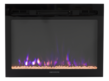 Greystone® 3-Color Crystal LED Wall Mount Fireplace - 26" with Remote #F2653BCFW