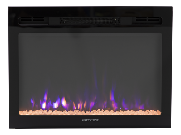 Greystone® 3-Color Crystal LED Wall Mount Fireplace - 26" with Remote #F2653BCFW