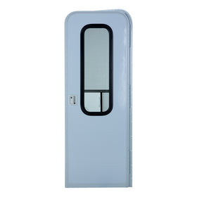 Right Hinge Upgraded RV Radius Entry Door with Screen Door (Polar White)