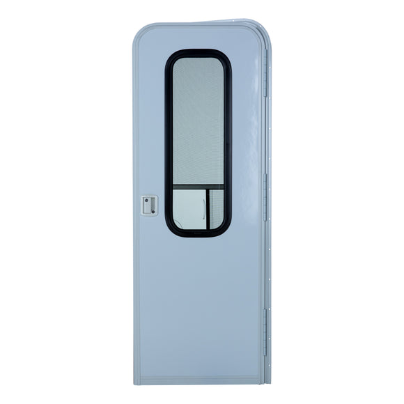 Right Hinge Upgraded RV Radius Entry Door with Screen Door (Polar White)