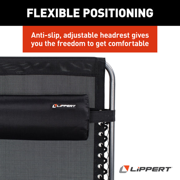 Lippert XL All Weather Mesh Bungee Deck Chair - Black