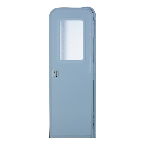 Right Hinge RV Radius Entry Door with Screen Door - 32" x 72" (Polar White, White Window Frame)