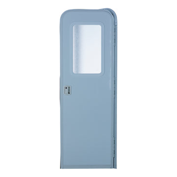 Right Hinge RV Radius Entry Door with Screen Door - 26" x 72" (Polar White, White Window Frame)