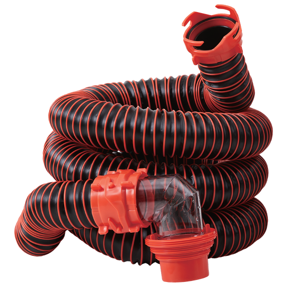 15' RV Sewer Kit with Caps & Clear Elbow