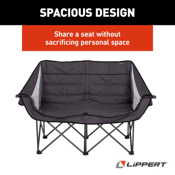 Lippert Comfort Series Double Wide Padded Sofa - Dark Grey