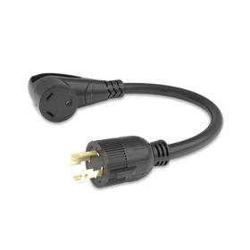 Furrion Pigtail Adapter - 30A Connector to 30A 4-Prong Plug, Black #FP31GEN4R-SB