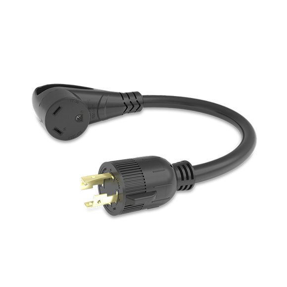 Furrion Pigtail Adapter - 30A Connector to 30A 4-Prong Plug, Black #FP31GEN4R-SB