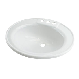 Single Oval Lavatory Sink; 17" x 20" x 7" - hover