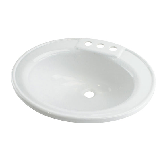 Single Oval Lavatory Sink; 17" x 20" x 7"
