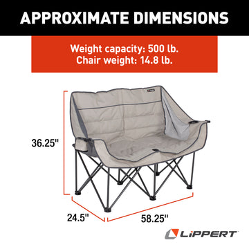 Lippert Comfort Series Double Wide Padded Sofa - Tan - hover