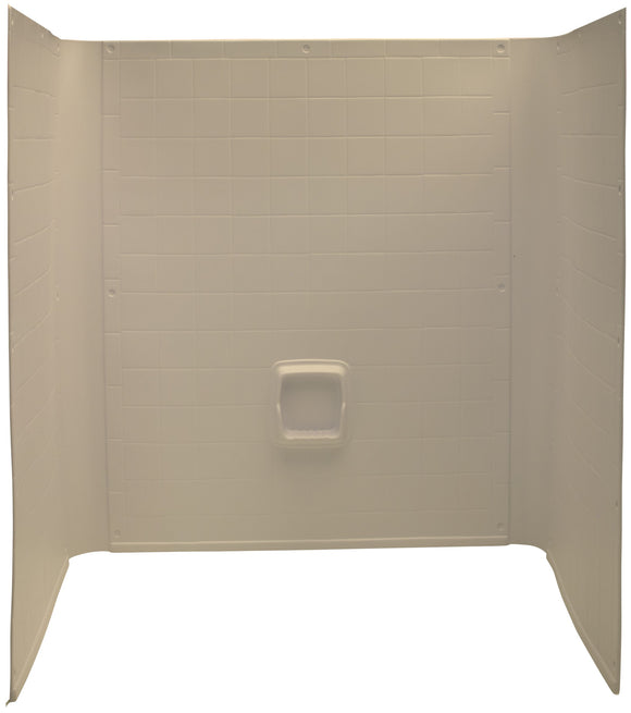 Lippert Bathtub Wall Surround - 27” x 54” x 58", Almond #AUW27STD-SPK