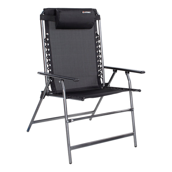 Lippert XL All Weather Mesh Bungee Deck Chair - Black