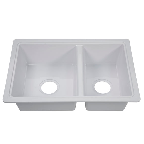 Lippert RV Double Kitchen Galley Sink - 25" x 17" x 6.6"