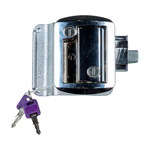 Lippert RV Entry Door Latch Kit - Chrome